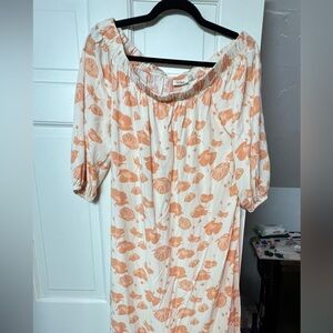 a.n.a Cream and Orange Floral Dress